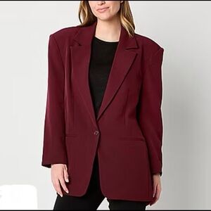Worthington Red Blazer Elegant Suit Jacket/ Size Small/ Color Burgundy